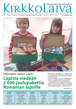 Lapista viedään 2 000 joulupakettia Romanian - Kirkkolaiva