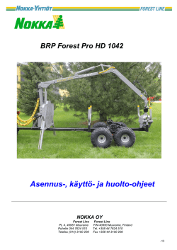 Forest Pro 1042H – 106HD käyttöohjekirja 0348570-2013