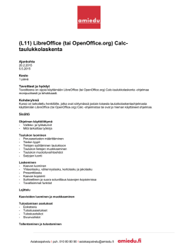 (L11) LibreOffice (tai OpenOffice.org) Calc- taulukkolaskenta