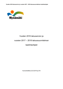 Vuoden 2016 talousarvion ja vuosien 2017 – 2018