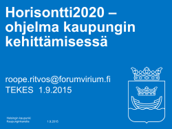 ohjelma Helsingin kaupungin kehittämisessä