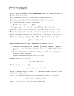Diskreetti matematiikka II Demonstraatio II, 23.1.2015 1. Olkoon Σ