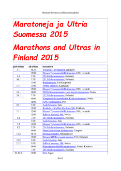 Maratonit Suomessa ja Hiukan mu