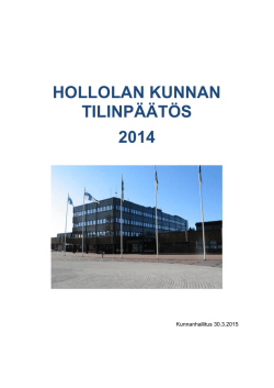 HOLLOLAN KUNNAN TILINPÄÄTÖS 2014