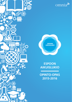 ESPOON AIKUISLUKIO OPINTO-OPAS 2015-2016