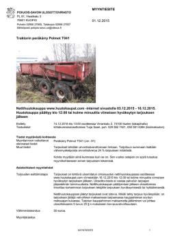 MYYNTIESITE 01.12.2015 Traktorin peräkärry Polmot