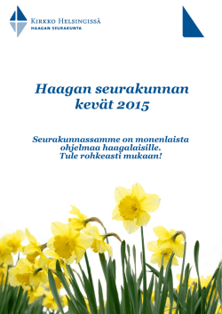 Haagan seurakunnan kevätesite 2015