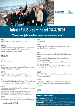 TaitajaPLUS - seminaari 18.3.2015