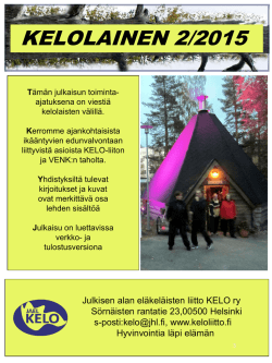 Kelolainen 2 / 2015 - Julkisen alan eläkeläisten liitto KELO ry