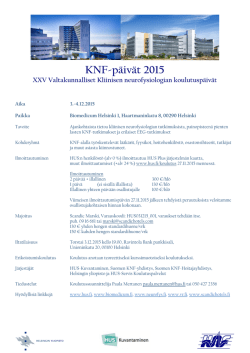 KNF-päivät 2015 - Suomen kliinisen neurofysiologian yhdistys