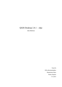 QGIS 2 8 1 ohje toukokuu