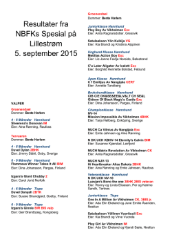 Resultater fra NBFKs Spesial på Lillestrøm 5. september 2015