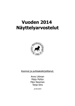 Vuosikirja 2014 - Suomen Ranskanbulldogit ry