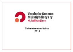 Toimintasuunnitelma 2015 - Varsinais