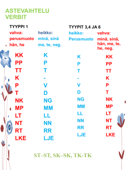 Verbien konsonanttivaihtelu (kk-k, pp-p, tt-t)