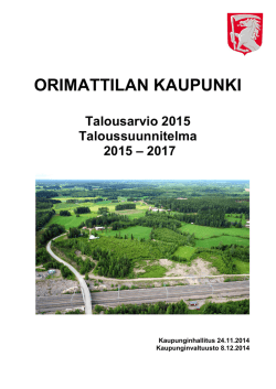Talousarvio 2015 - Orimattilan Kaupunki