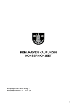 Kemijärven kaupungin konserniohje 2015