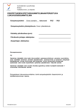 Kuru-Keihäslahti lukuvuosisuunnitelma 2015-2016