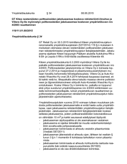 Ympäristölautakunta § 34 08.06.2015 GT Kitee nestemäisten