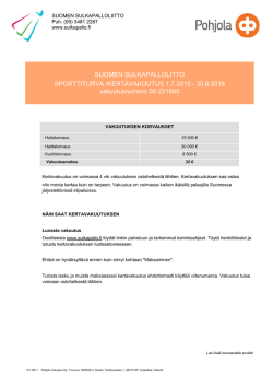 Sporttiturva kertavakuutus 2015-2016