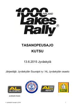 1000 Lakes Rally Tasanopeusajo Kutsu 2015