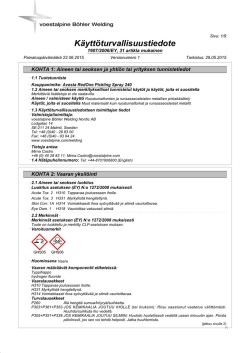 Käyttöturvallisuustiedote - Avesta Finishing Chemicals