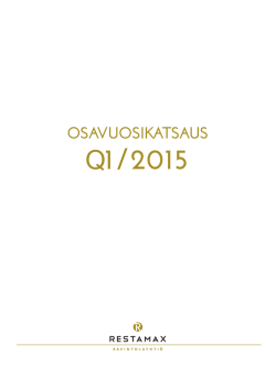 Restamax Oyj Osavuosikatsaus Q1/2015