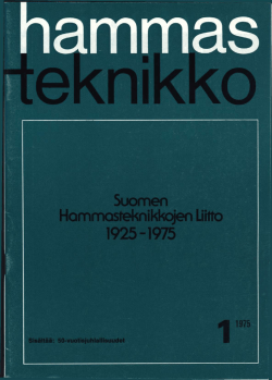 HT 1 1975 - Suomen Hammasteknikkoseura ry