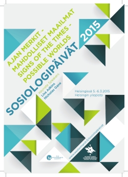 Sosiologipäivien 2015 käsiohjelma
