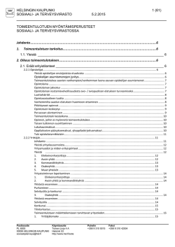 Toimeentulotuen myöntämisperusteet sosiaali- ja