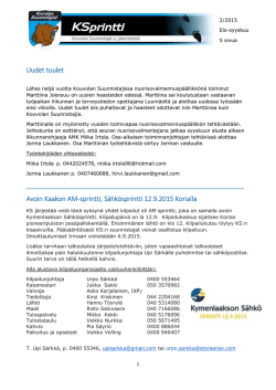 KSprintti 2/2015 - Kouvolan Suunnistajat ry