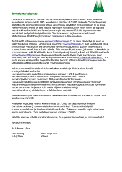 Jäsentiedote 2/2015 - Etämetsänomistajien Liitto