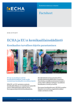 ECHA ja EU:n kemikaalilainsäädäntö