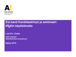 Est.kand Kandidaatintyö ja seminaari - MyCourses - Aalto