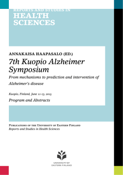 7th Kuopio Alzheimer Symposium - UEF Electronic Publications