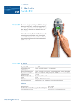 Z1 CPAP-laite - Tuotetiedote
