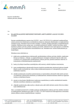 MMM:n asettamiskirje maakunnallisiksi