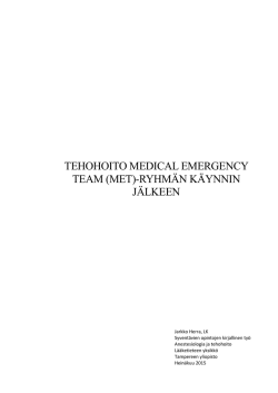 TEHOHOITO MEDICAL EMERGENCY TEAM (MET)