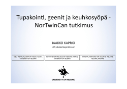 Tupakointi geenit ja keuhkosyöpä julkinen_Kaprio
