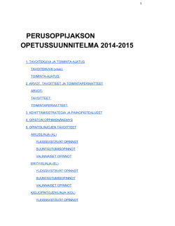 Opetussuunnitelma 2014-2015 - Reisjärven kristillinen opisto
