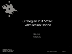 Strategian 2017-2020 valmistelun tilanne