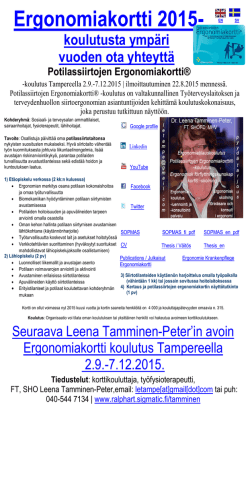 Potilassiirtojen Ergonomiakortti® -koulutus Leena Tamminen