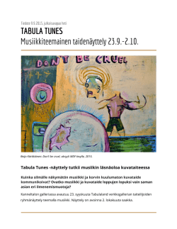 TABULA TUNES Musiikkiteemainen taidenäyttely 23.9