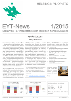 EYT-News 1/2015 - Helsingin yliopisto