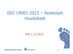 ISO 14000 -sarja osana vastuullisuuden johtamisen kokonaisuutta