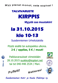 KIRPPIS - Suodenniemen Koti- ja Koulu Yhdistys ry