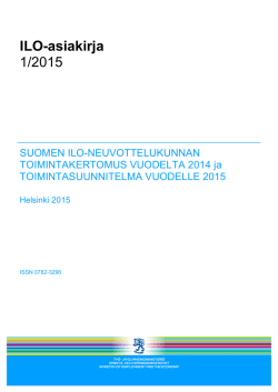 Toimintakertomus 2014 ja -suunnitelma 2015