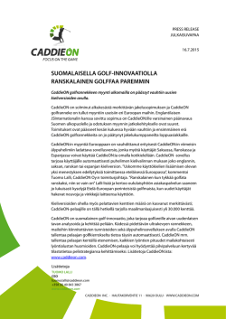 CaddieON Press release 13.7.2015 Kansainvälisille markkinoille