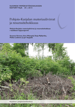 Pohjois-Karjalan materiaalivirrat ja resurssitehokkuus