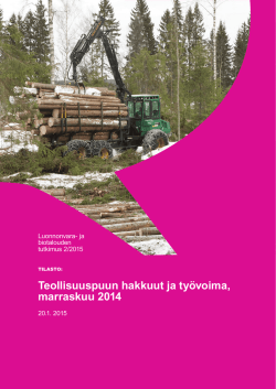 Teollisuuspuun hakkuut ja työvoima, marraskuu 2014